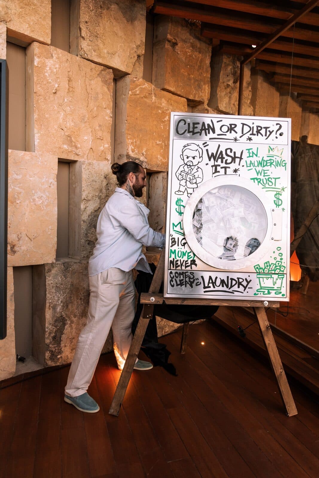 Alia Simetra beside the revealed Clean or Dirty piece